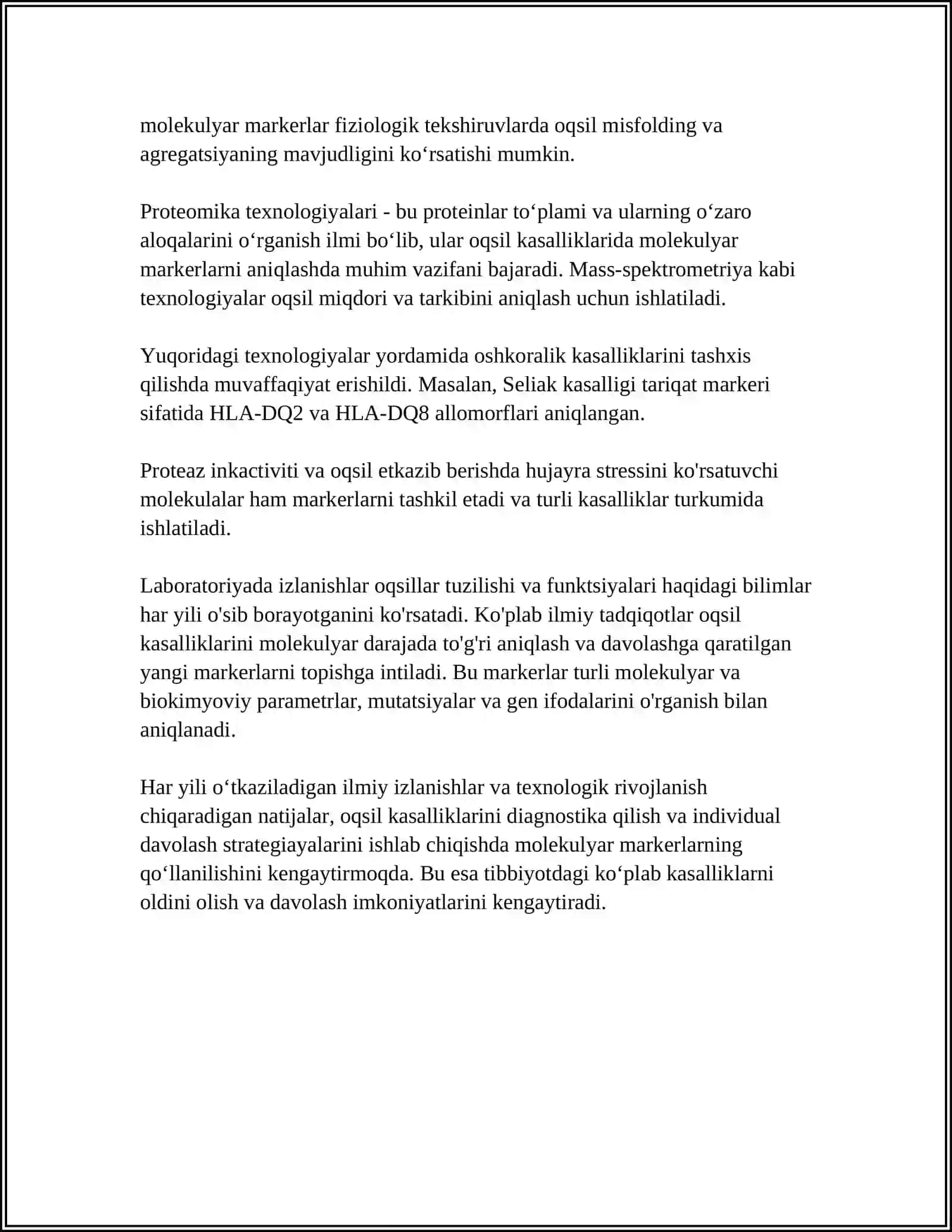 Oqsil kasalligining turini aniqlash uchun molekulyar markerlar 4