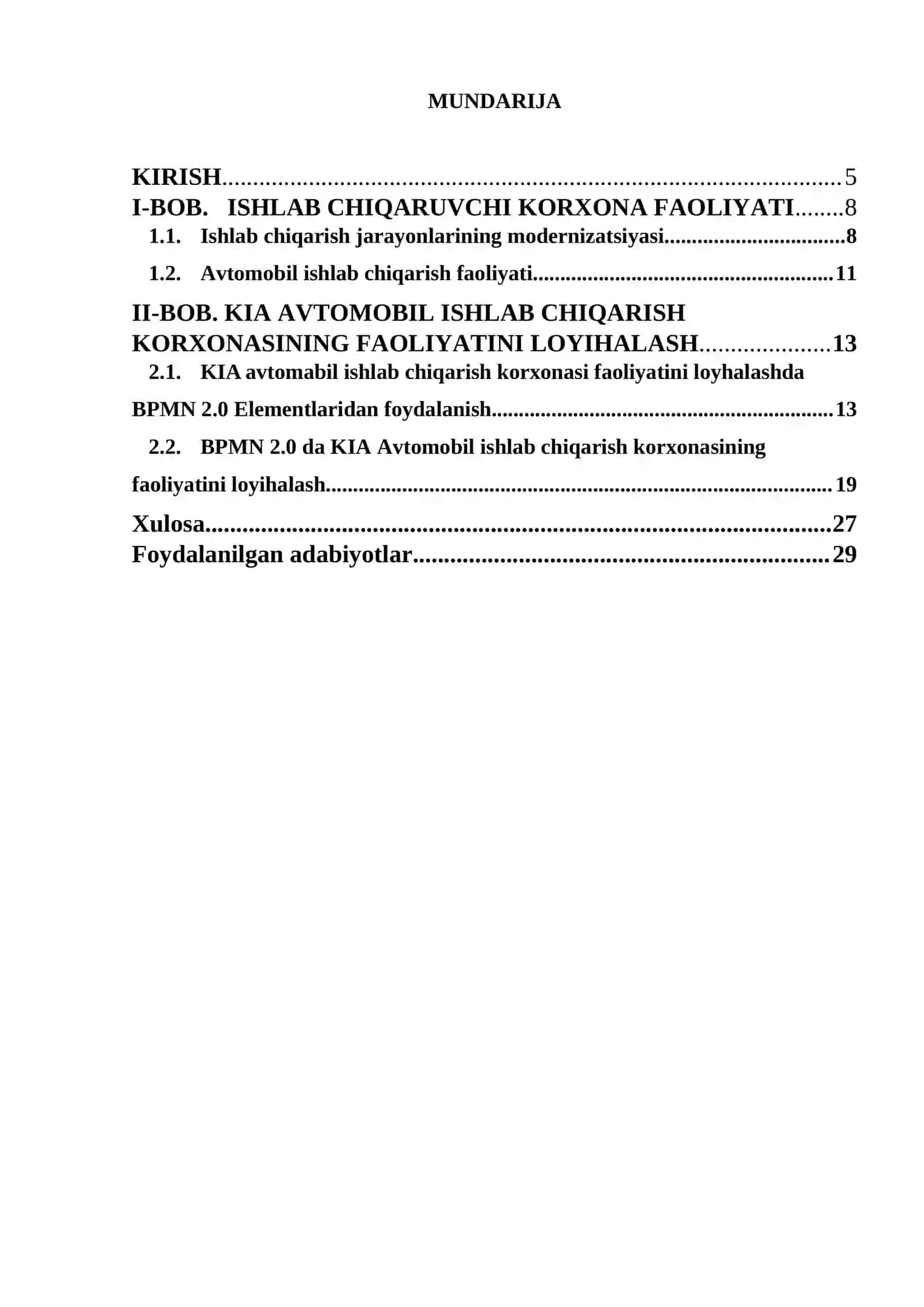 Ishlab chiqaruvchi korxona faoliyatining loyihasini ishlab chiqish 4