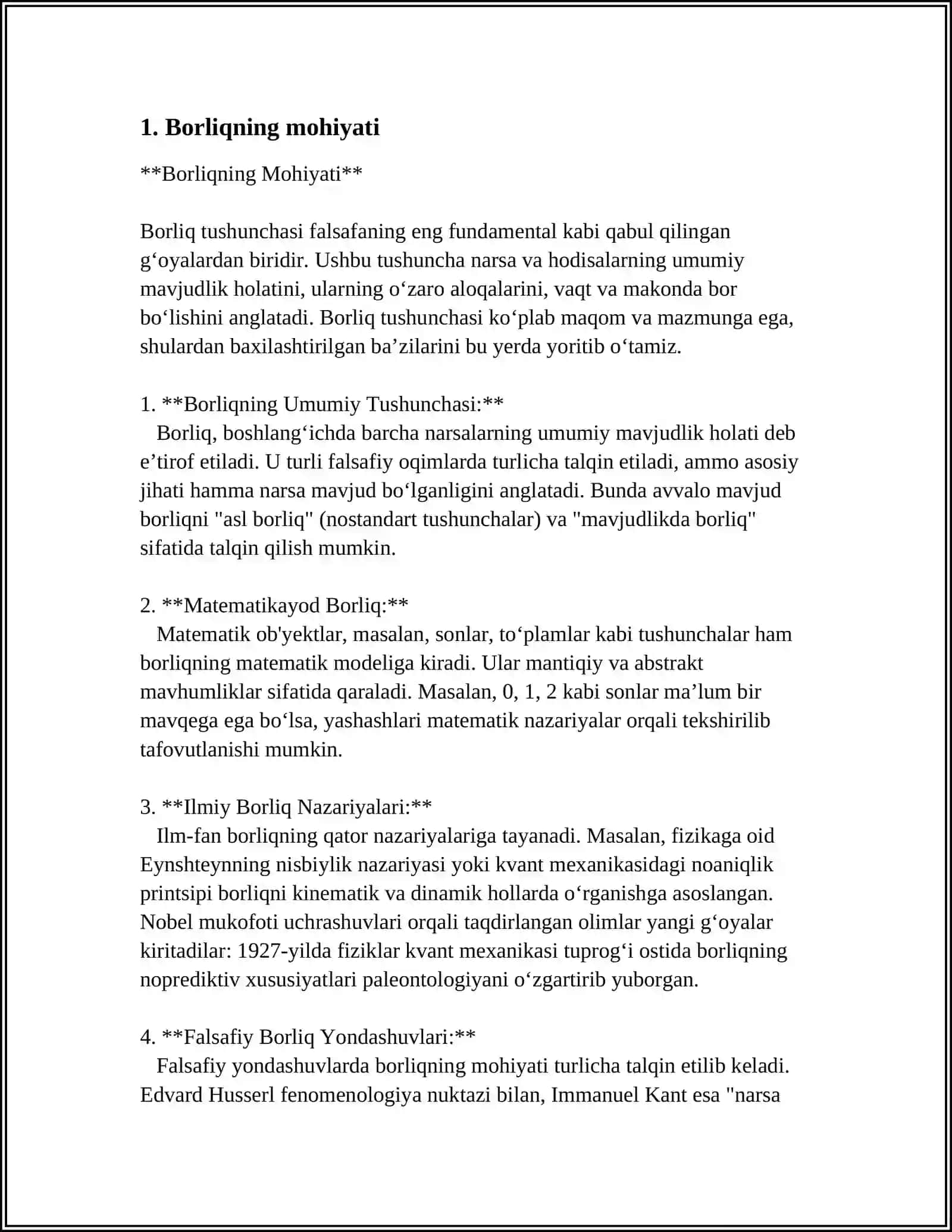 Borliq Falsafasi 4
