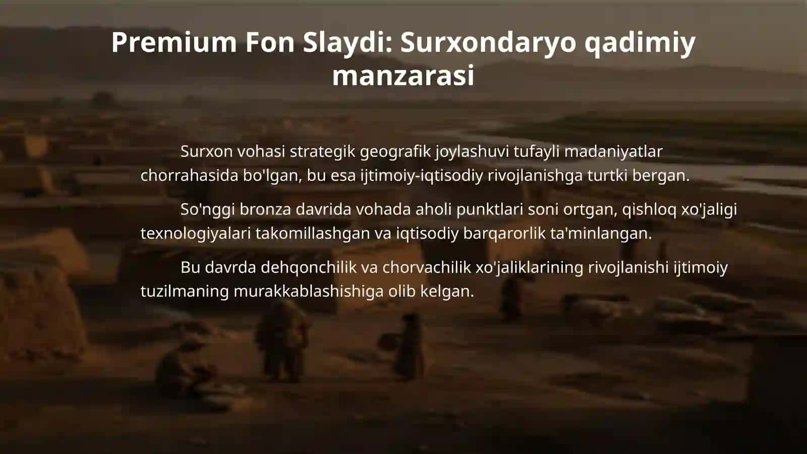 JANUBIY OʻZBEKISTONNING SOʻNGI BRONZA DAVRI IJTIMOIY-IQTISODIY MUNOSABATLARI (SURXON VOXASI MISOLIDA) 4