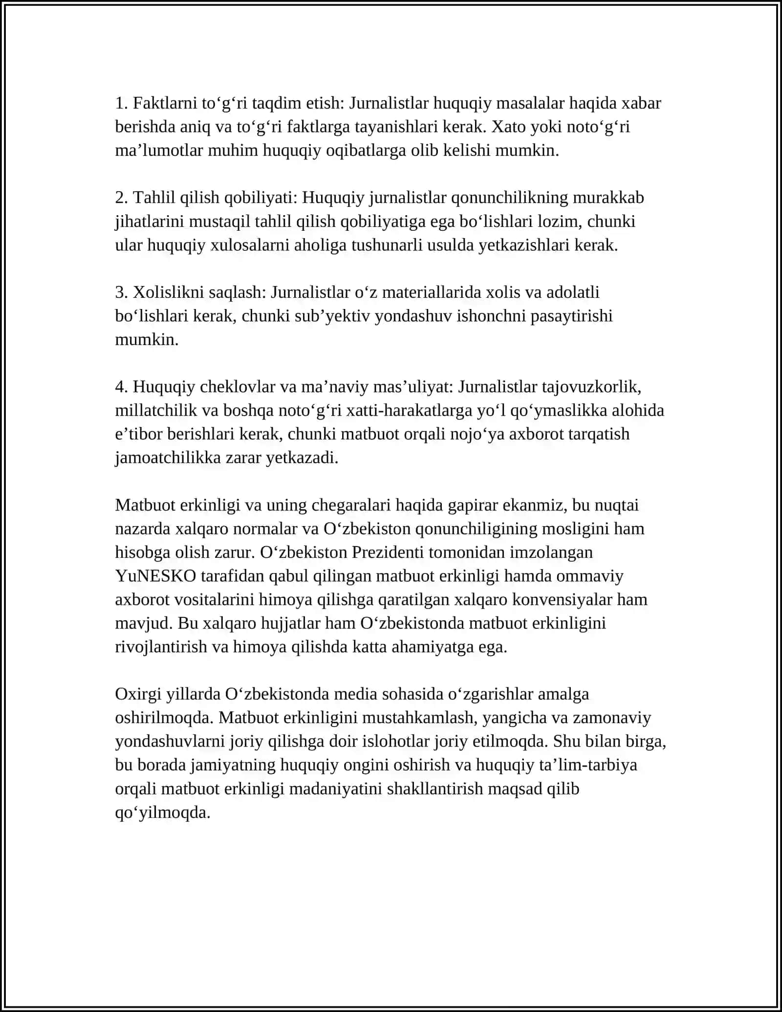 HUQUQIY JURNALISTIKA VA HUQUQIY MASS-MEDIALAR 4