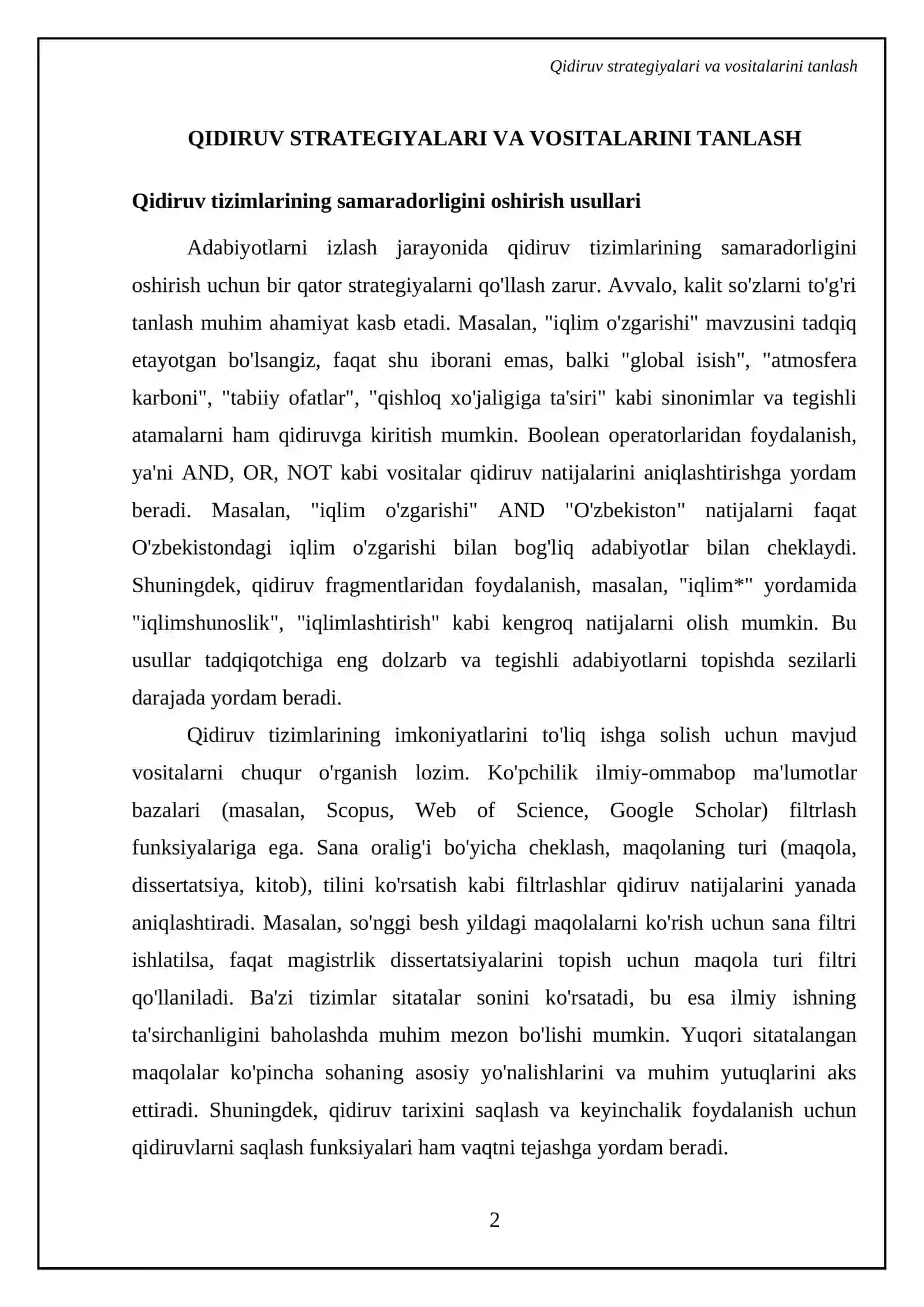 Kirish: Qidiruv strategiyalari va vositalarini tanlash 4
