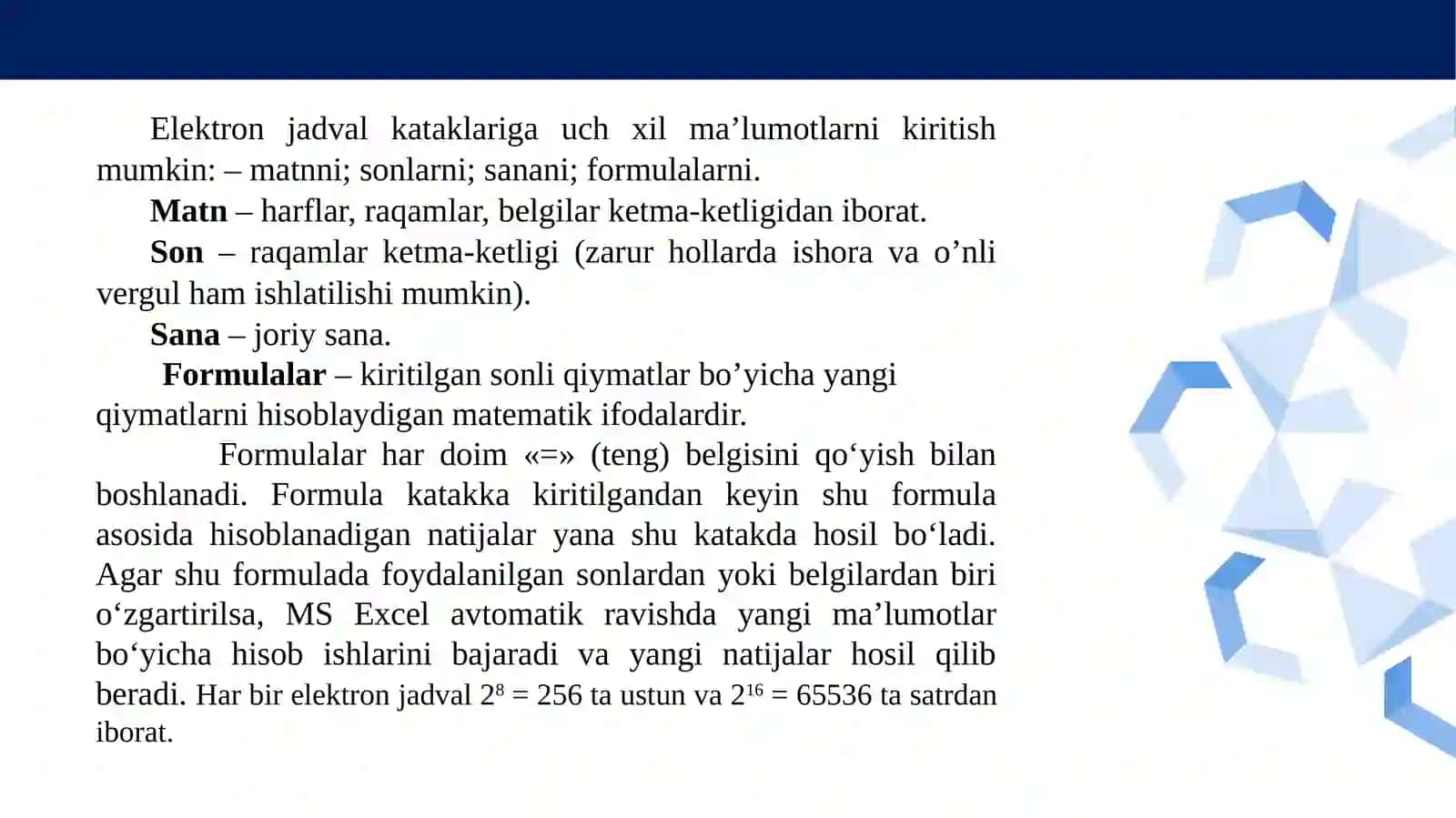 Excelda iqtisodiyhisob-kitoblar 4