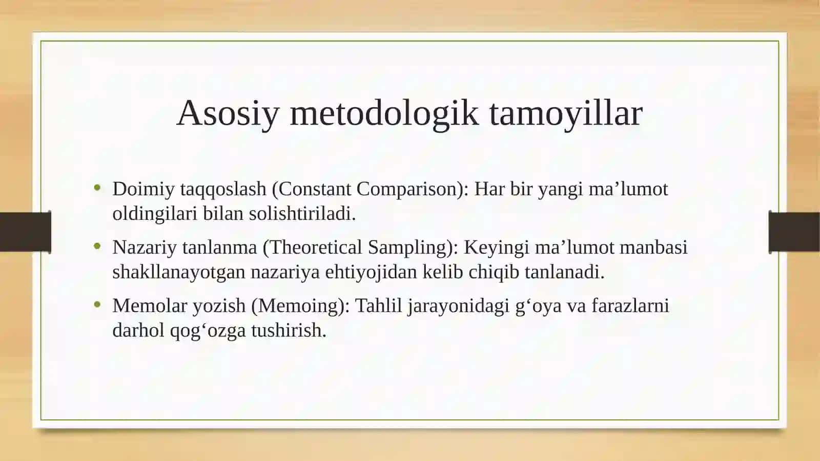 Grounded Theory Tadqiqot mantig‘i va bosqichlari 4