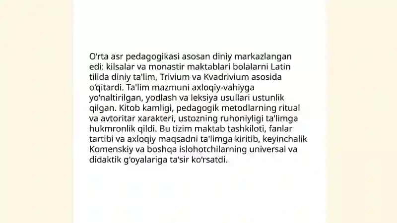Jahon pedagogika fanining rivojlanish bosqichi. Komenskiyning pedagogik qarashlari 4