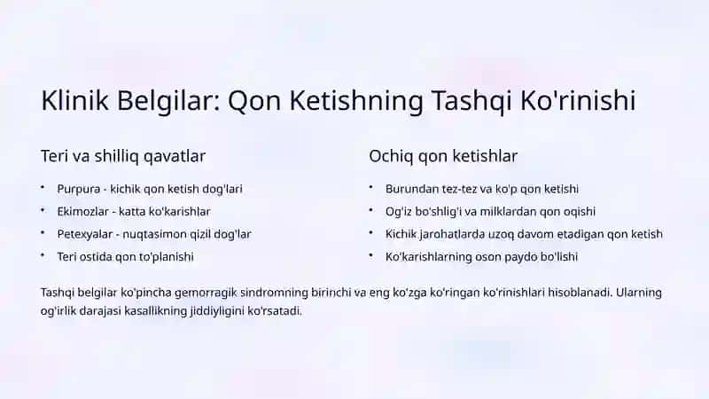 Gemorragik Sindrom: Klinik Belgilar va Tibbiy Ahmiyati 4