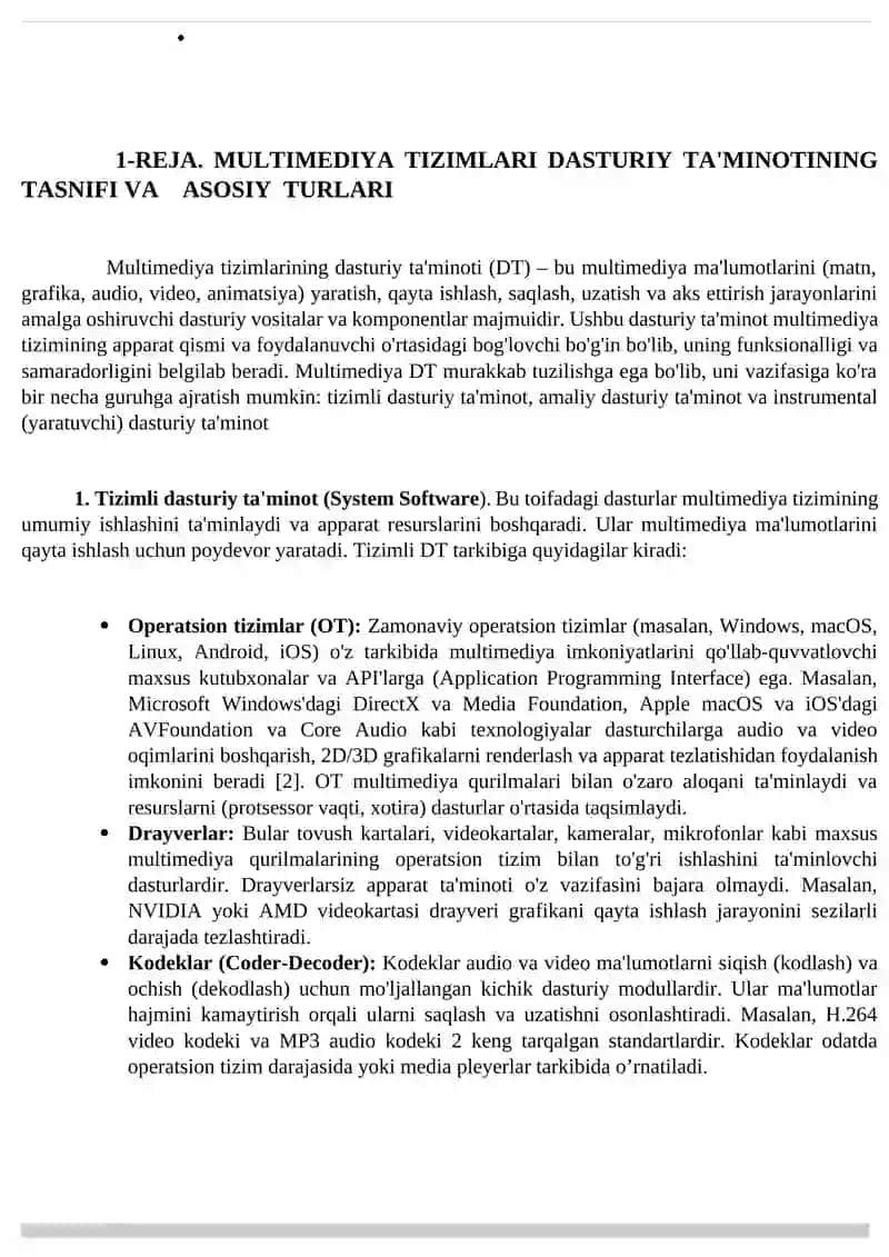 Multimediya tizimining dasturiy ta'minoti 4