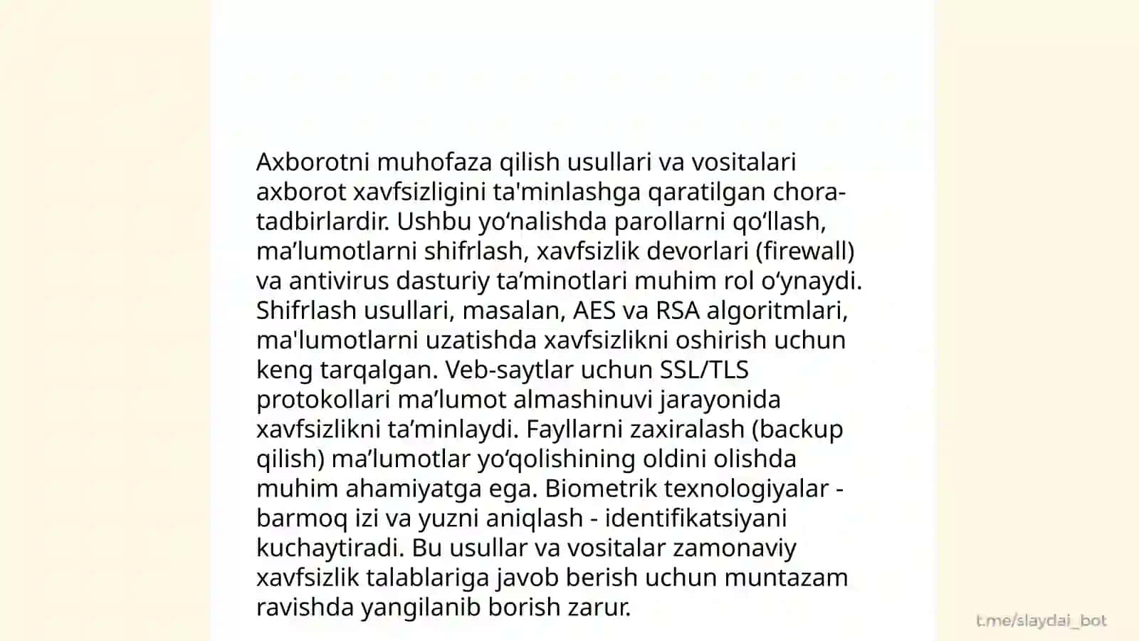Axborotni muhofaza qilishning asosiy tushunchalari 4