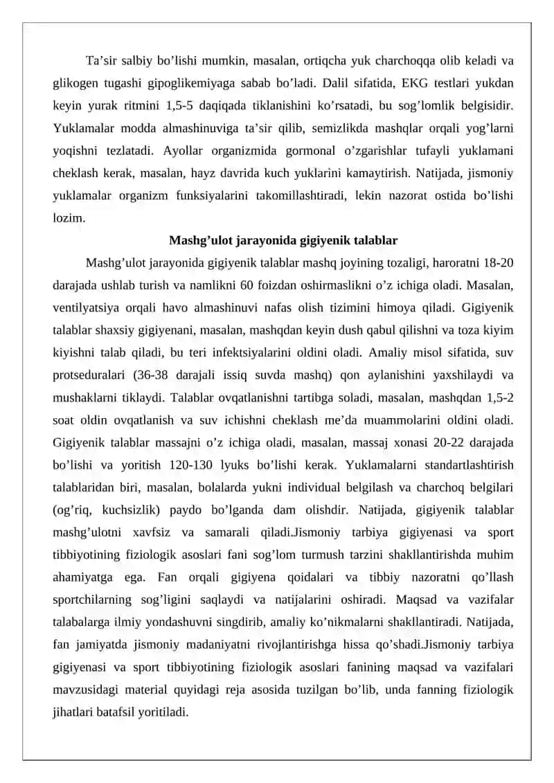 Jismoniy tarbiya va sportda gigiyena hamda sport tibbiyotining o’rni 4
