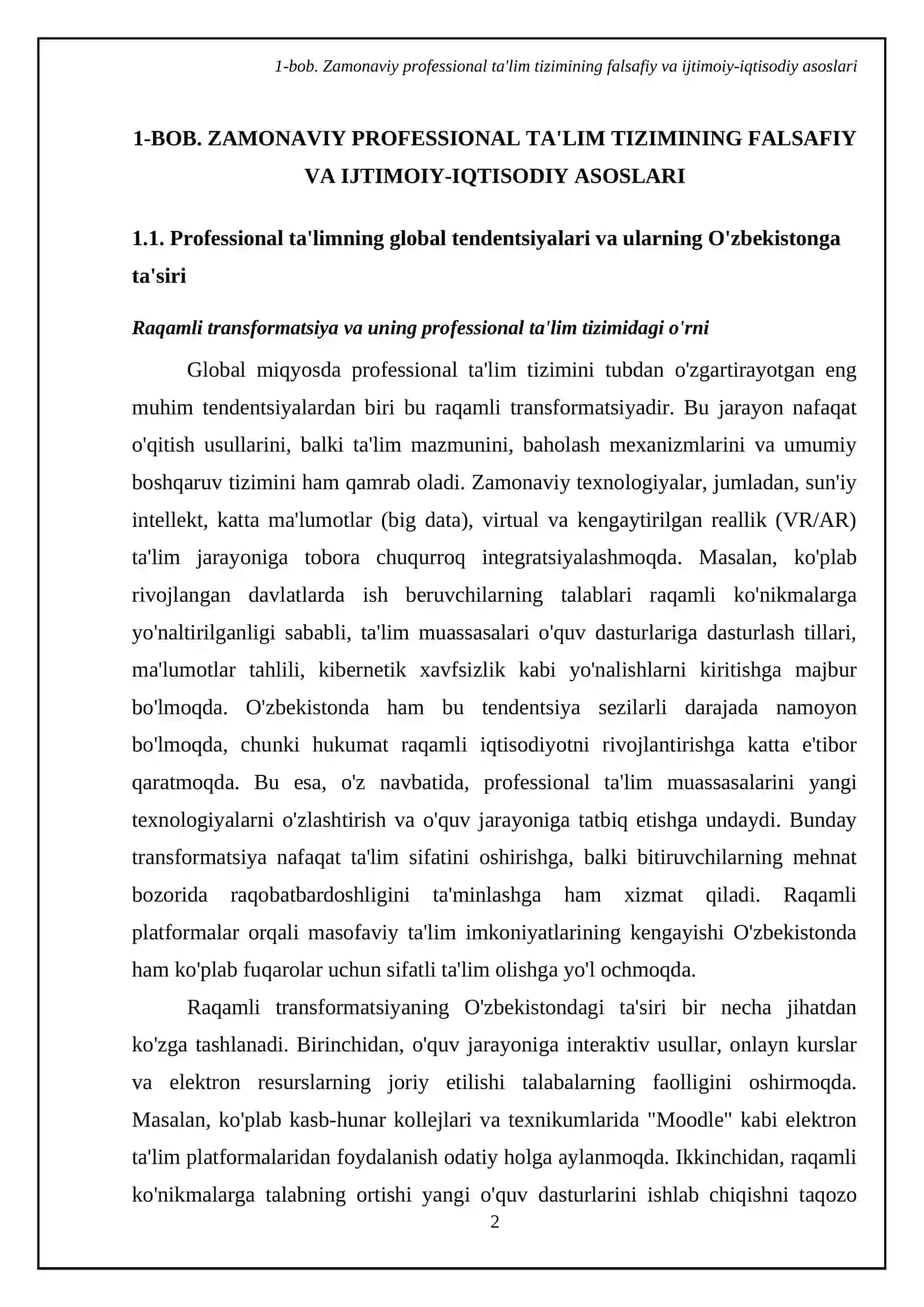 Professional ta'lim rivojlanishining asosiy tendentsiyalari 4
