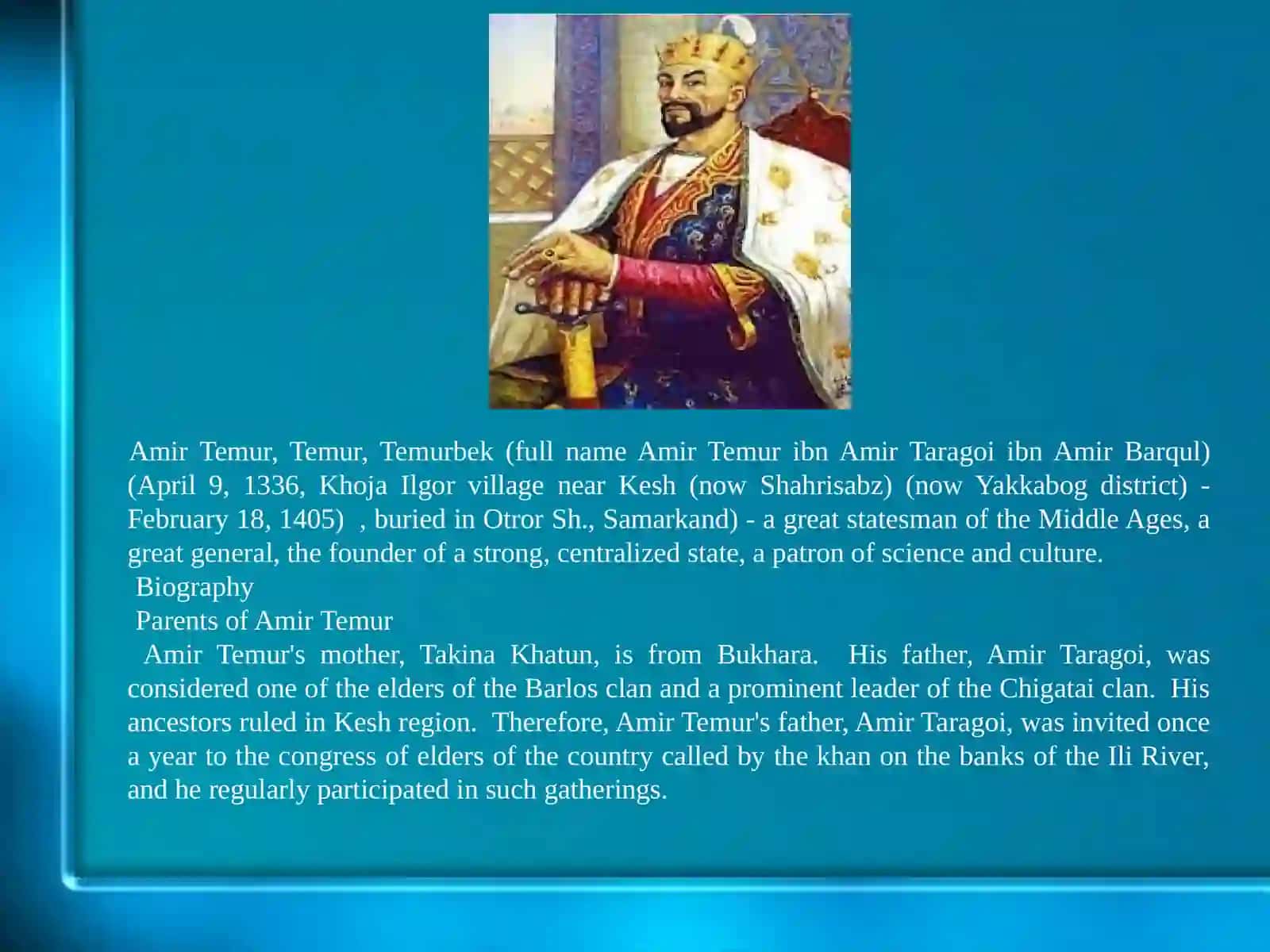Life and activities of GreatTemur 4