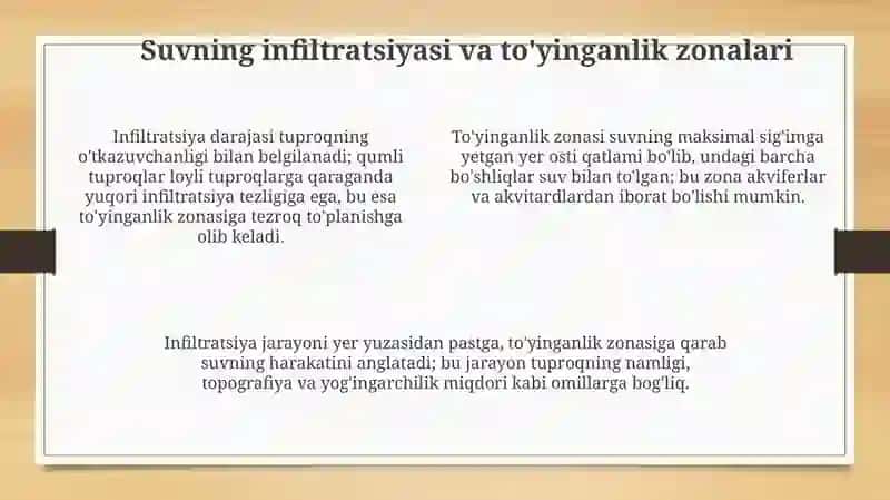 Yer osti suvlarining shakllanishi va harakati 4