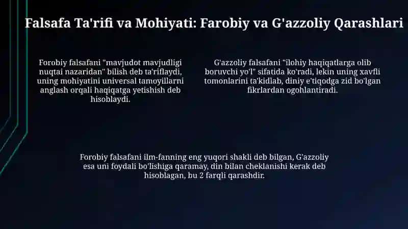 Al-Farobiy va Al-G'azzoliy: Hayot va Falsafaga Kirish 4