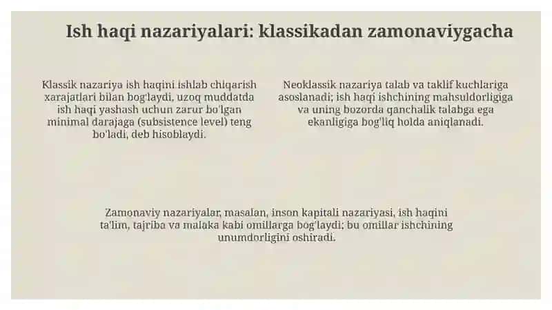 Mehnat bozori va ish haqi nazariyasi 4