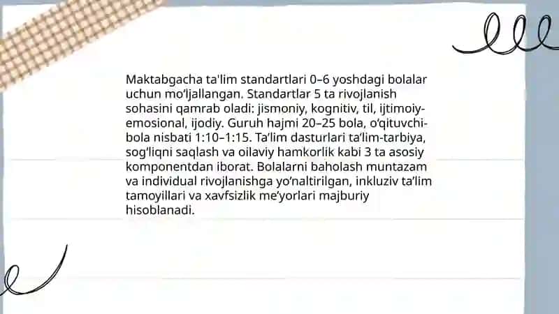 O'zbekiston Respublikasining ilk va maktabgacha yoshdagi bolalarga qo‘yiladigan davlat talablari 4