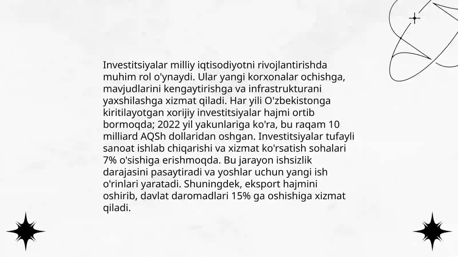 Invistetsiya faoliyatini tartibga solishning milliy iqtisodiyotni rivojlantirishdagi ahamiyati 4
