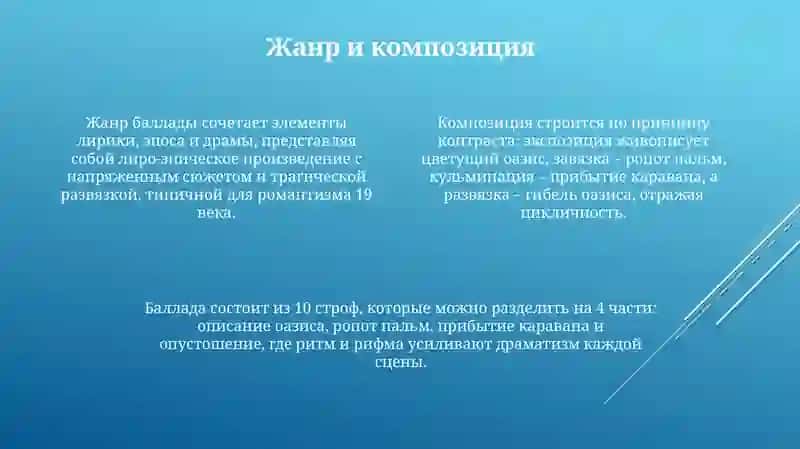 Баллада М. Лермонтова "Три пальмы" 4