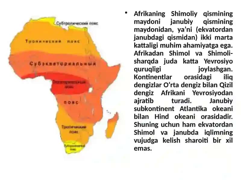 Afrikaning iqlimi, ichkisuvlari, tuproqlari, organik dunyosi 4