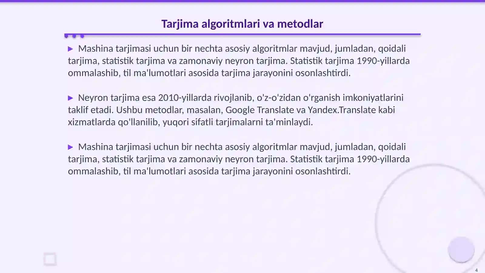 Mashina tarjimasi va axborotni olish 4