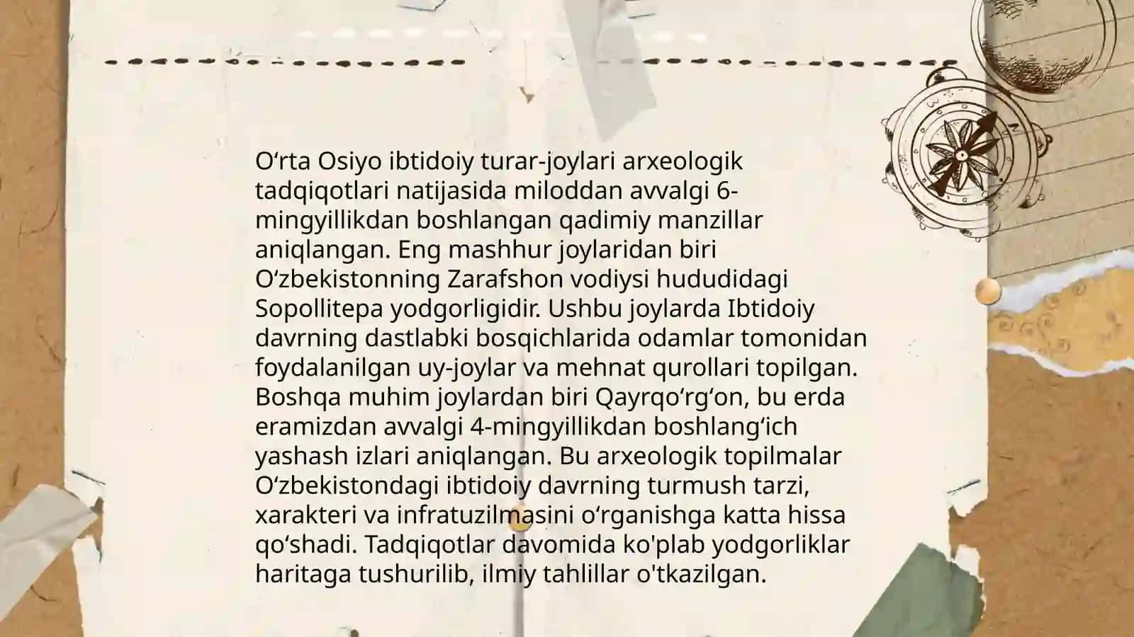 O'rta Osiyo ibtidoiy davrida joylashuv geografiyasi 4