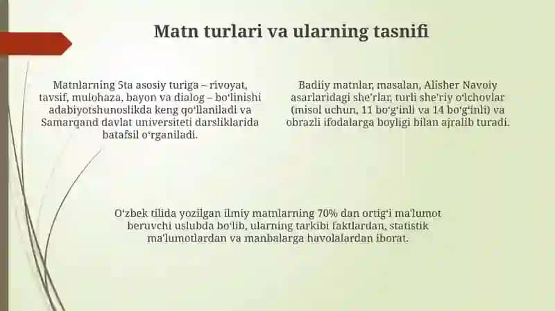 Matn turlari va tarkibi 4