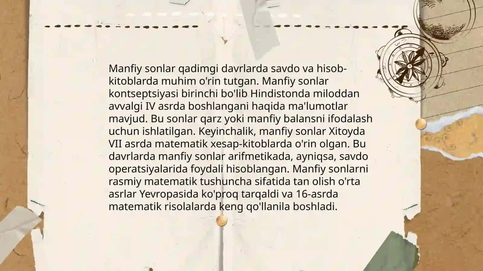 Manfiy son va kasr tushunchasi 4