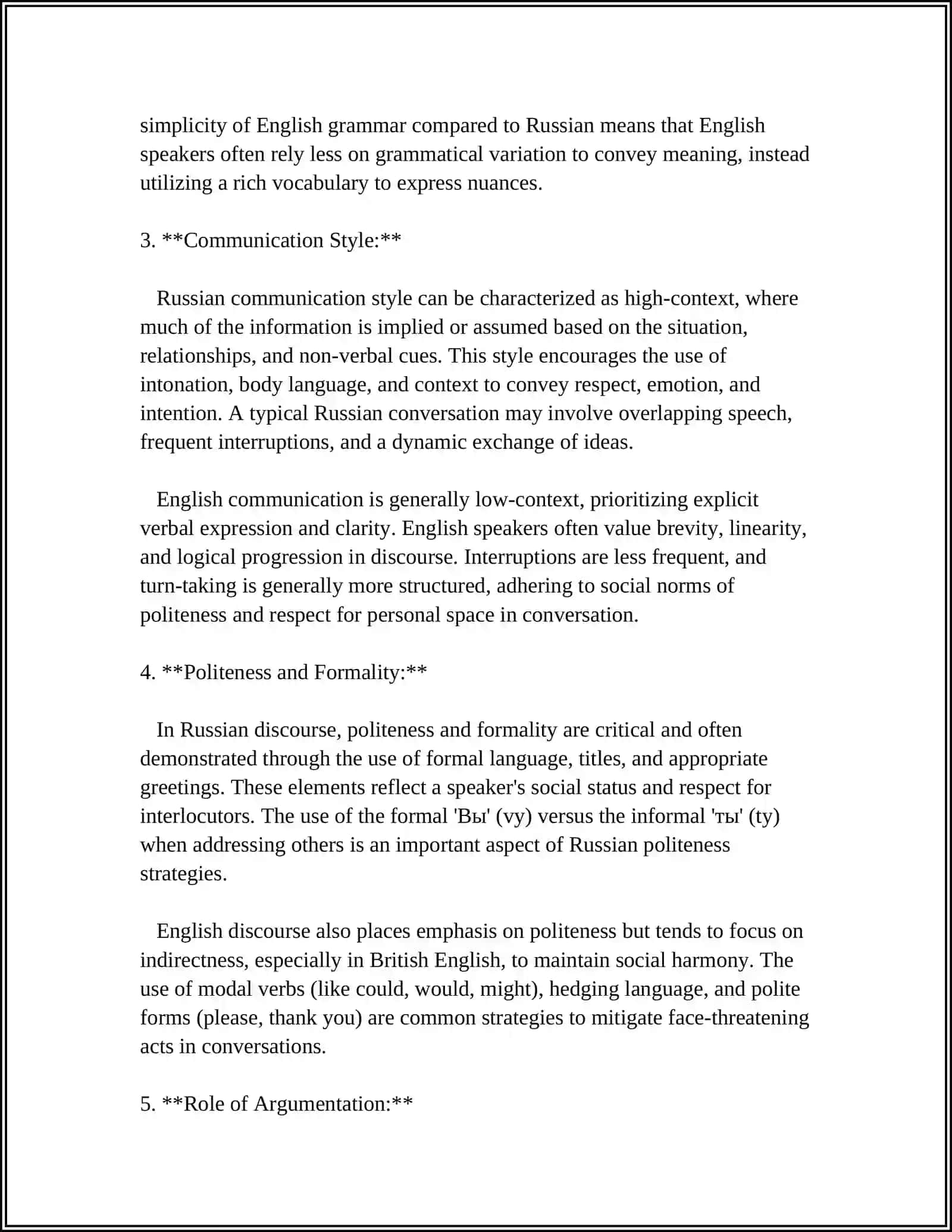 COMPARATIVE ANALYSIS OF RUSSIAN AND ENGLISH DISCOURSES 4