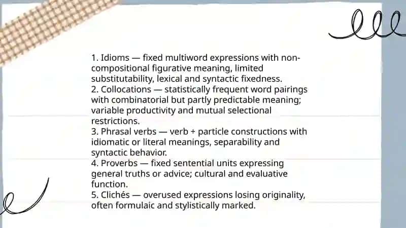 Idioms and phraseological units: typological features 4