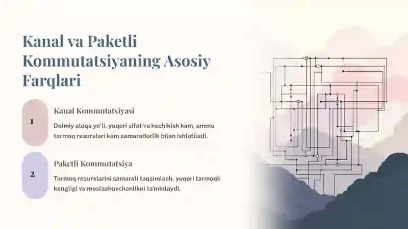 Kompyuter Tarmoqlarida Kanal va Paketli Kommutatsiya Texnologiyalari: Taqqoslash va Afzalliklari 4