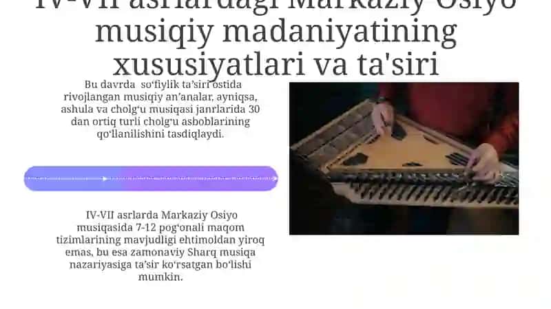 IV-VII asrlarda Markaziy osiyo xalqlarning musiqa madaniyati 4