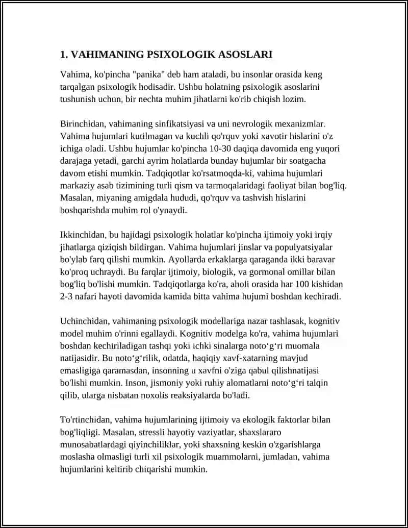 VAHIMA, QO'RQUV VA YOLG'IZLIKKA INTILUVCHI SINDROMIGA EGA BOLALAR BILAN ISHLASH METODIKASI 4