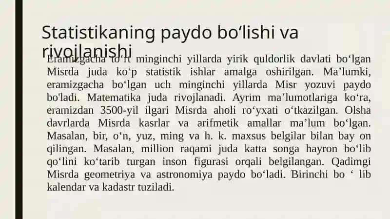 Statistika fanining predmeti va uslubi. Statistik kuzatish uslubiyati 4