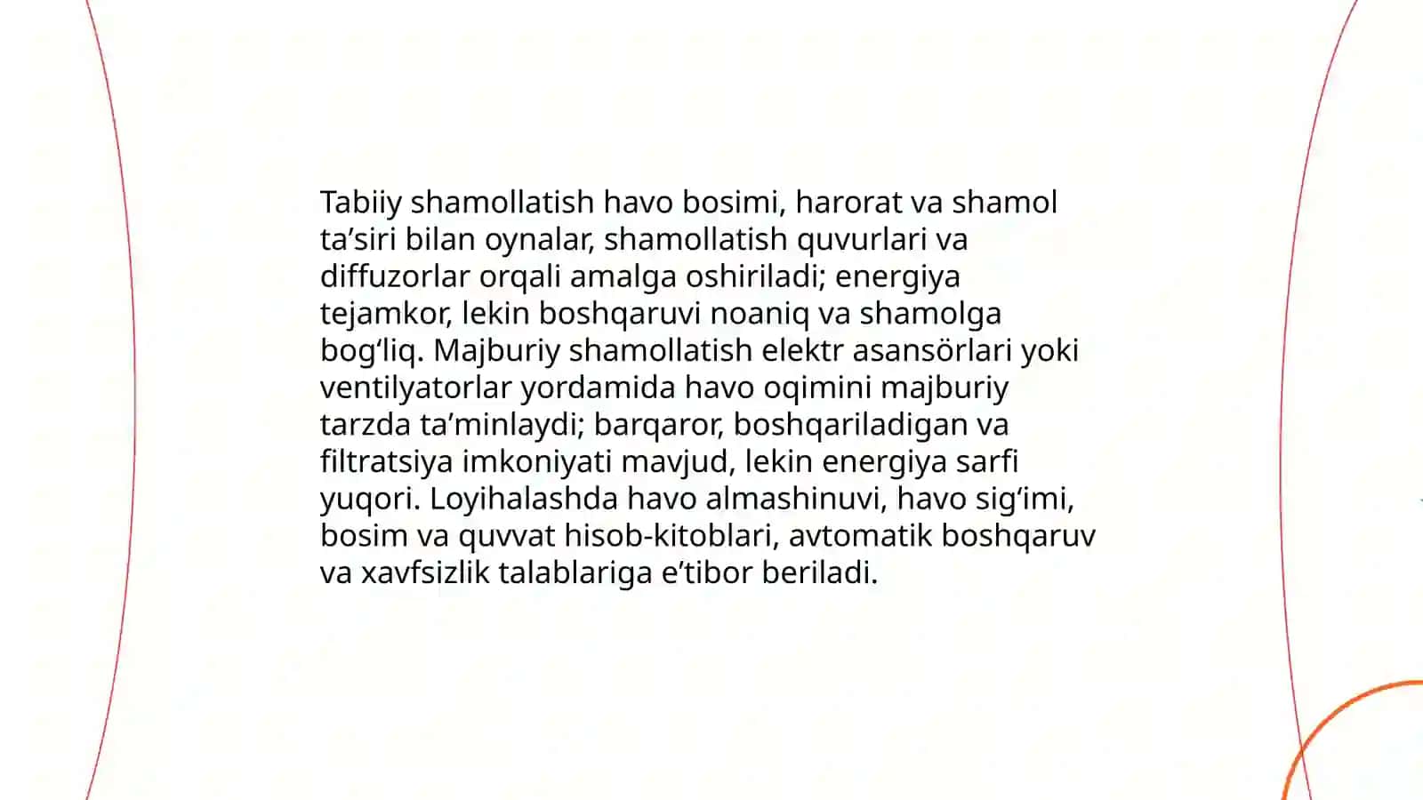 Shamollatish, havoni isitish va namlash 16-22 talabalari 4
