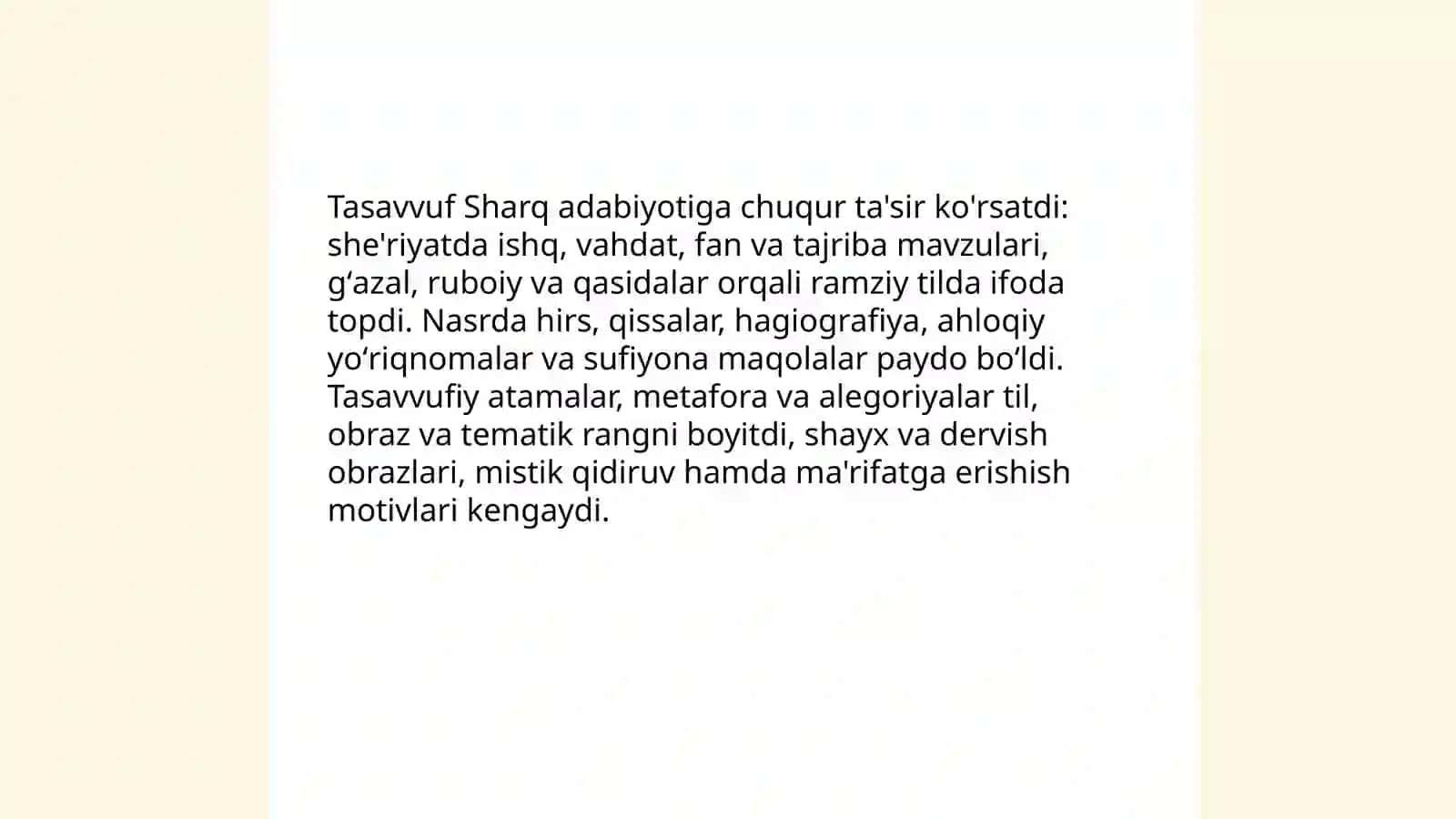 Tasavvuf ilmining sharq ma'daniyatiga ta'siri 4