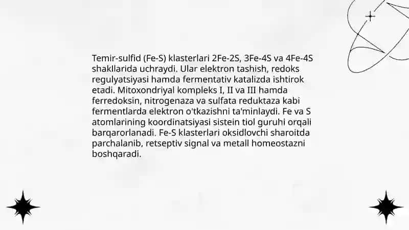 D-elementlarning biologik roli (o'tish elementlari) 4