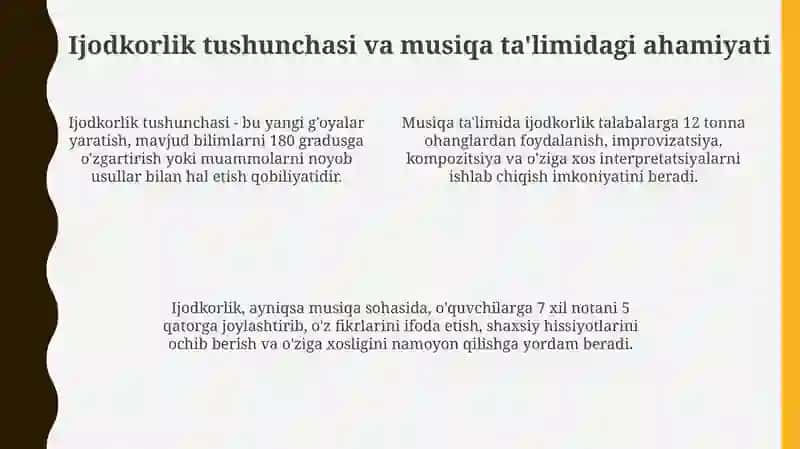 Musiqa oʻqitishda loyha faoliyatlari va talabalarning ijodkorligini rivojlantirish 4