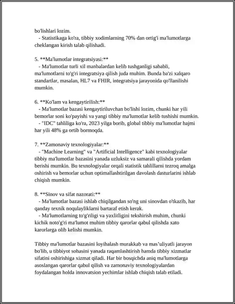 Tibbiy-Biologik Masalani Yechish Misolida Ma'lumotlarni Tashkil Qilish va Kiritish 4