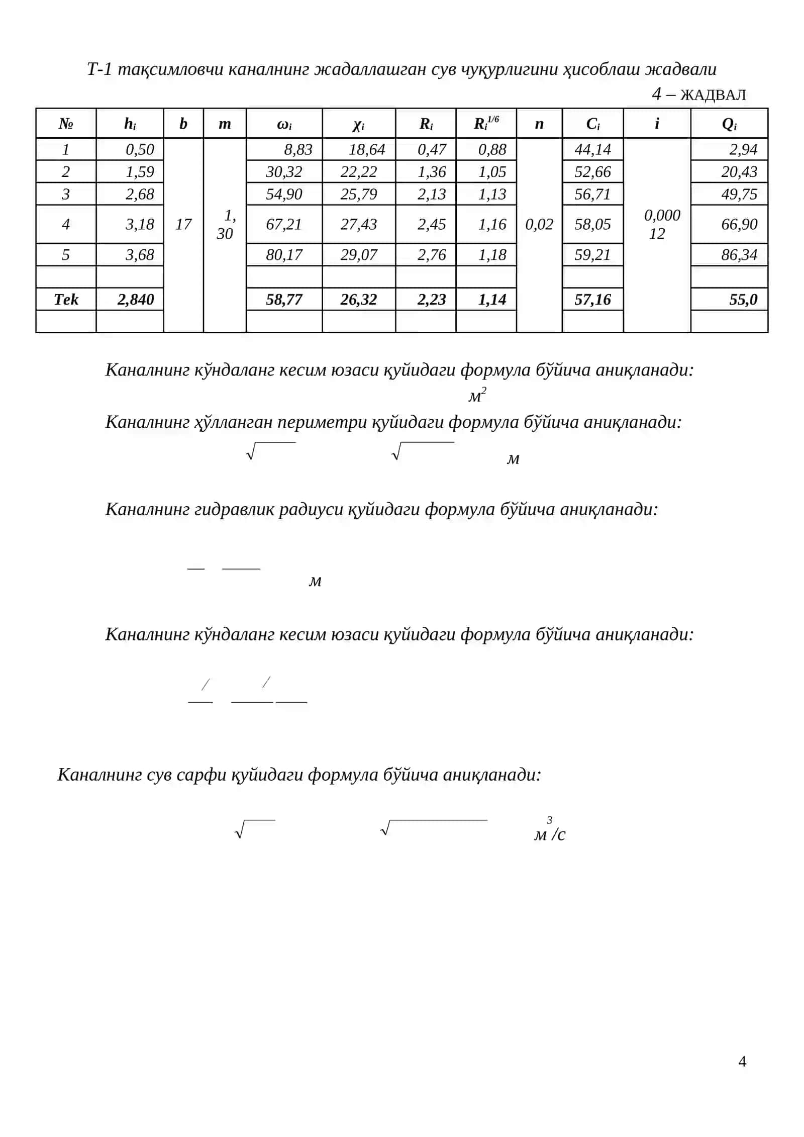 Мелиоратив тизимдаги иншоотларнинг синфлари 4