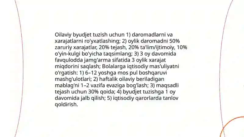 Oila bilan hamkorlikda iqtisodiy tarbiyani rivojlantirish 4