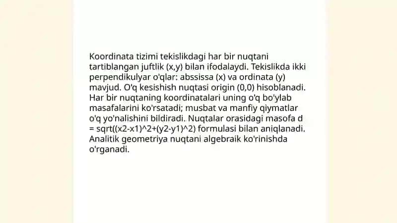 Analitik geometriya va differensial hisob 4