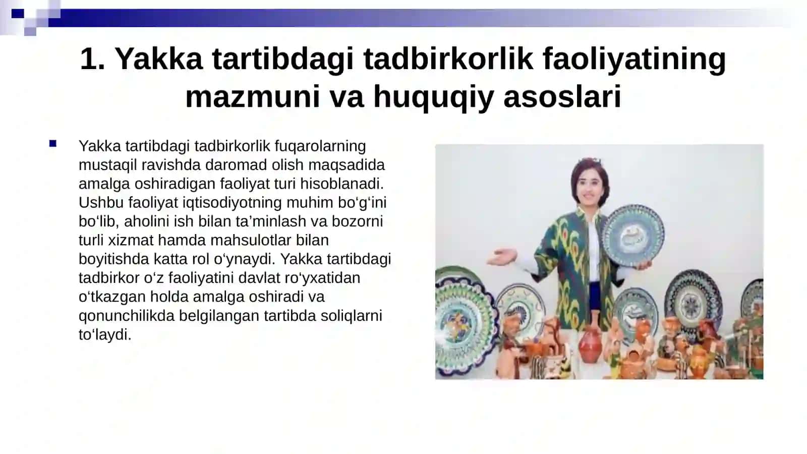 Yakka tartibdagi tadbirkorlarning daromadlariga soliq solishning oʻziga hos xususiyatlari. 4