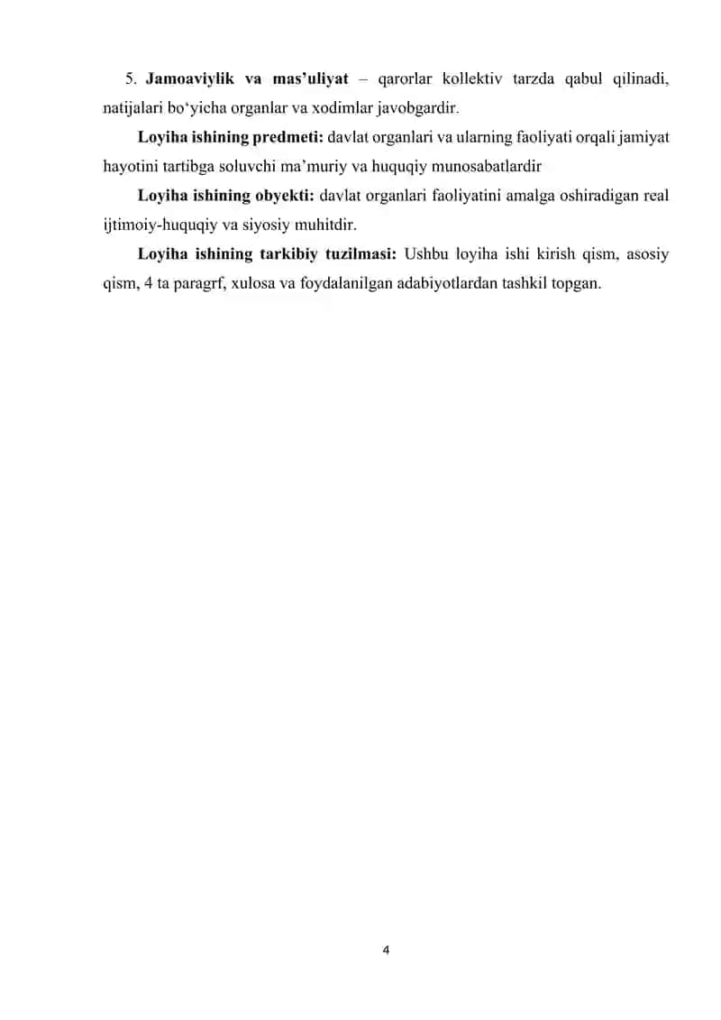 DAVLAT MEXANIZMI (APPARATI)NING TASHKIL ETILISHI VA FAOLIYATI PRINSPLARI 4