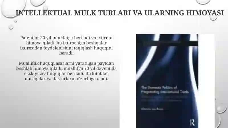 Intellektual mulkning xalqaro savdosi 4