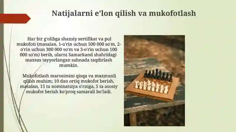 Musobaqani tashkil qilish va o'tkazish asoslari 4