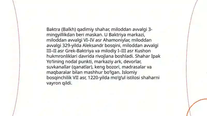 Eron baktra shaharlari. Qadimgi Hindiston shaharsozligi 4