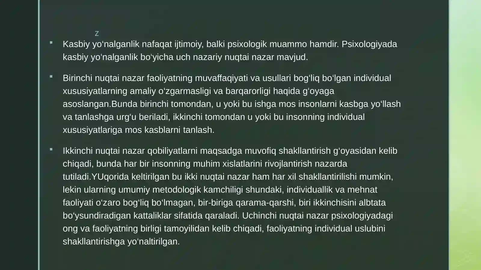 O’spirinlik davridagi kasbtanlashg adoirmuammolar 4