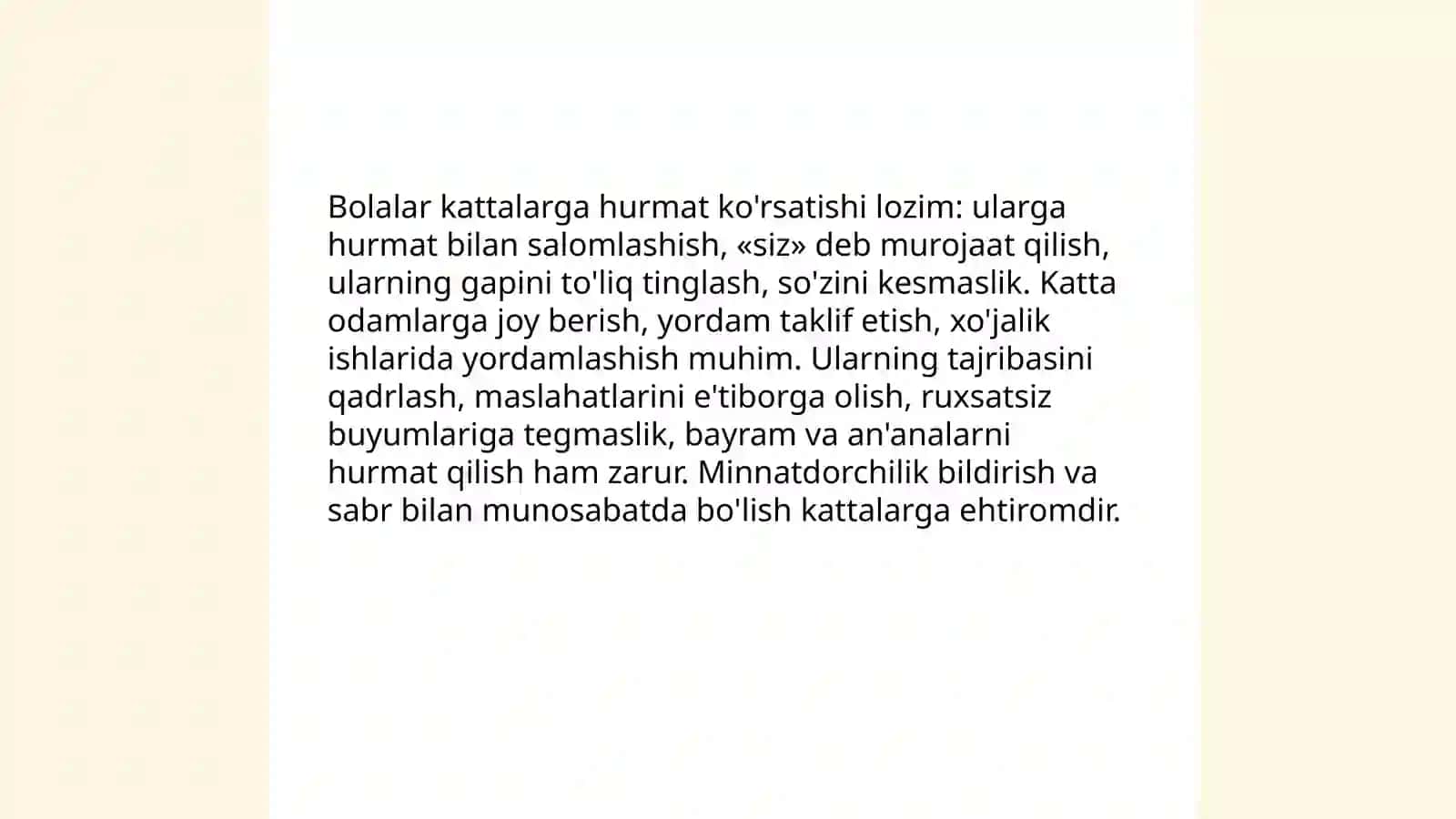 Kundalik odob axloq qoidalari 4