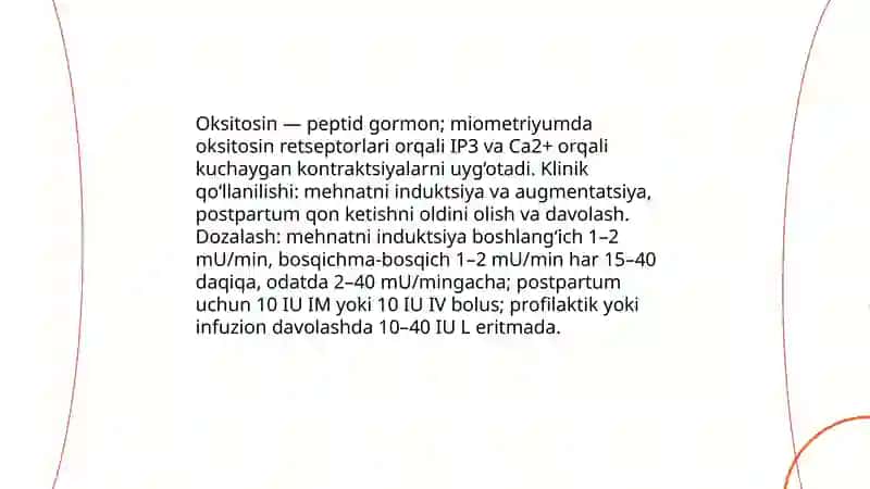 Miometriyaga ta'sir etuvchi vositalar 4