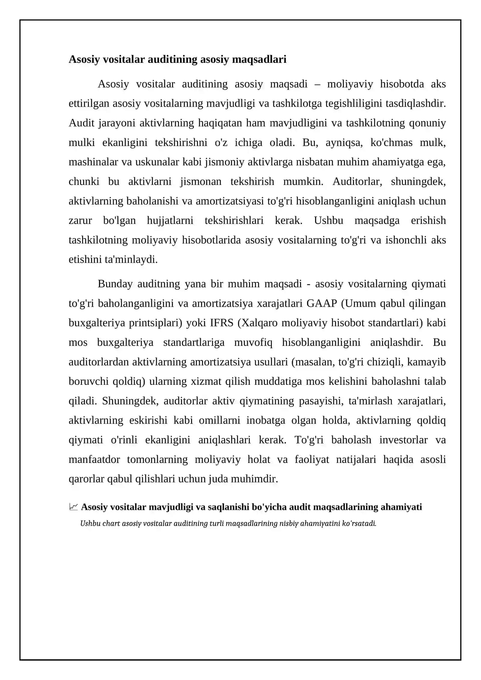 Moliyaviy Hisobotda Asosiy vositalar Mavjudligi va saqlanishini Auditi 4