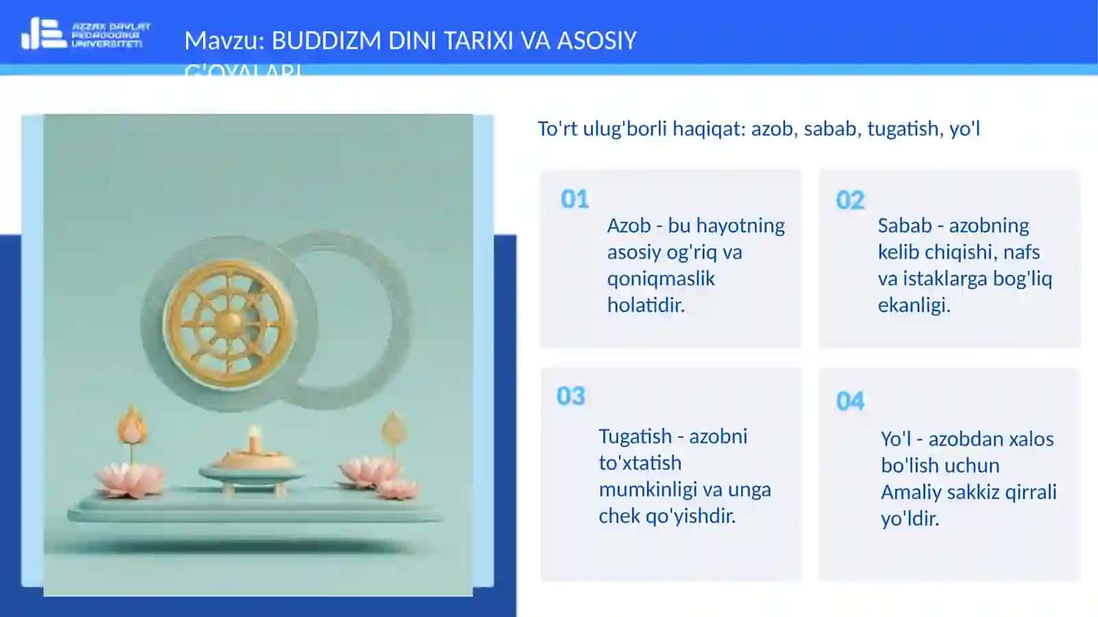 Buddizmning kelib chiqishi va Siddxarta Gautama hayoti 4